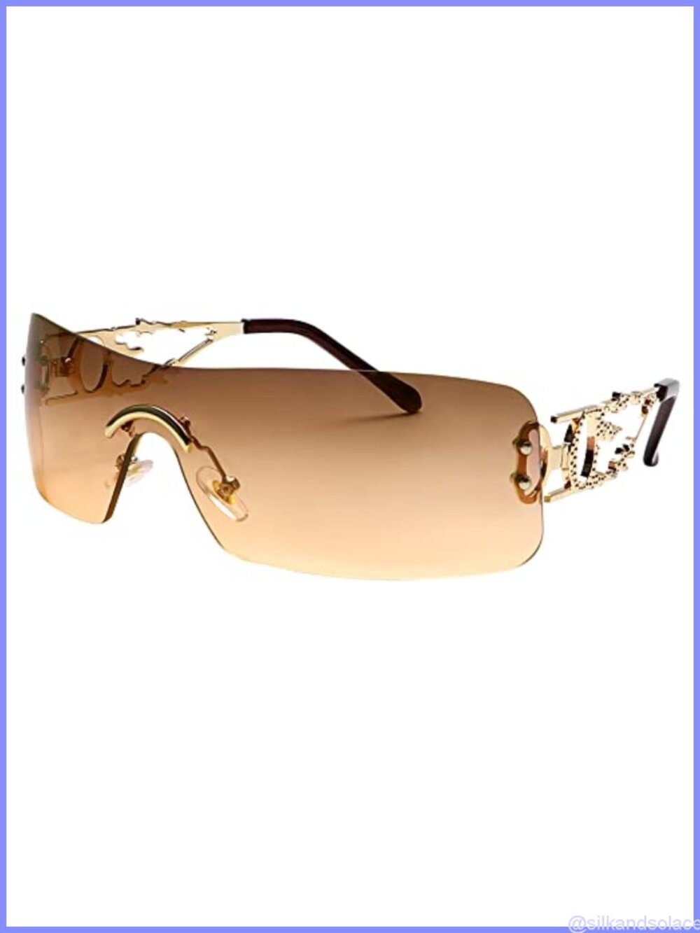 SENMARIES Y2K Rectangle Rimless Sunglasses UV400 Protection Unisex